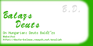 balazs deuts business card